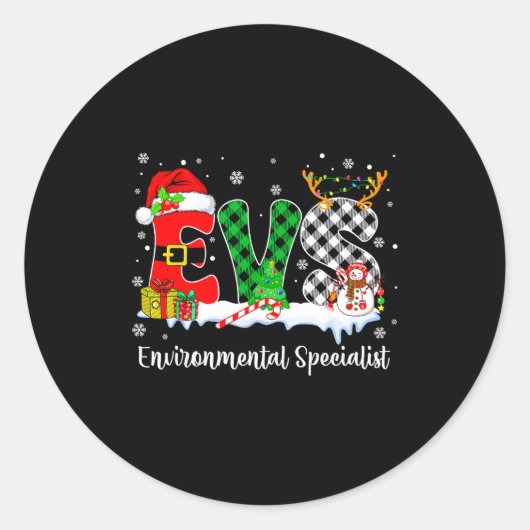 Sticker Rond Environmental Specialist Christmas Lights Red Plai (Devant)