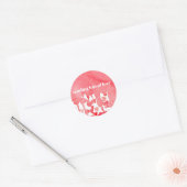 Sticker Rond Envoi de beaucoup d'amour Coeurs rouges Aquarelle (Enveloppe)