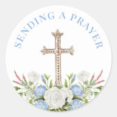 Sticker Rond Envoi d'une prière | Croix d'or (Devant)