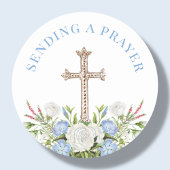 Sticker Rond Envoi d'une prière | Croix d'or