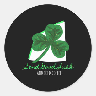 Sticker Rond Envoyer Bonne Chance Et Jour de la Saint Patrick D