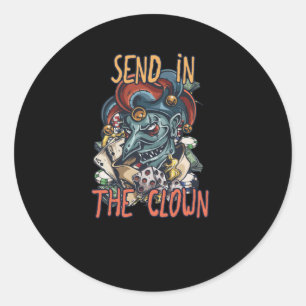 Sticker Rond Envoyer dans le clown