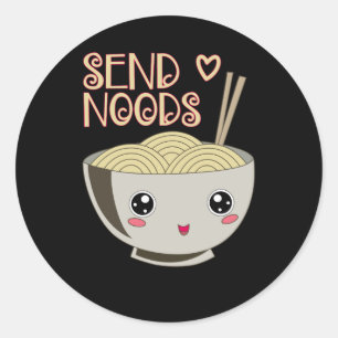 Sticker Rond Envoyer Noods Kawaii Ramen Bowl Miso Noodle Soupe 