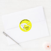 Sticker Rond Envoyez-moi chez moi, chien mignon (Enveloppe)