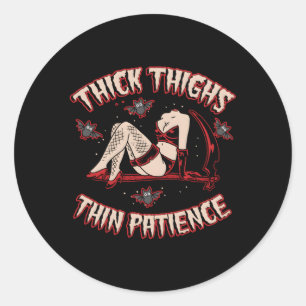 Sticker Rond Épais Cuisse Mince Patience