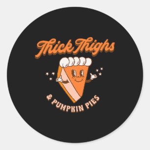 Sticker Rond Épais cuisses et Citrouille tarte Automne automne