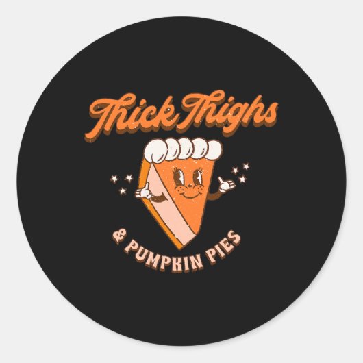 Sticker Rond Épais cuisses et Citrouilles tartes Ba (Devant)