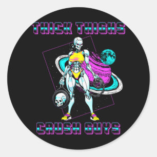 Sticker Rond Épais cuisses Les Gars Broyeurs Poids Bodybuilding