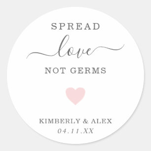 Sticker Rond Épandre l'amour, pas les germes, joli cœur rose ma