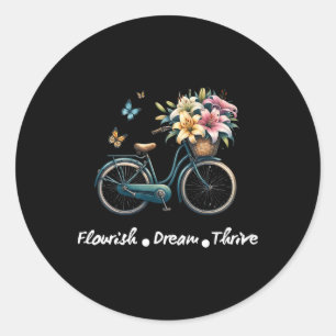 Sticker Rond Épanouir Rêve Prospérer Fleur Bike Subtil 8647 Tru
