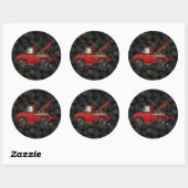 Sticker Rond Épave-Camion Cute Tow (Feuille)