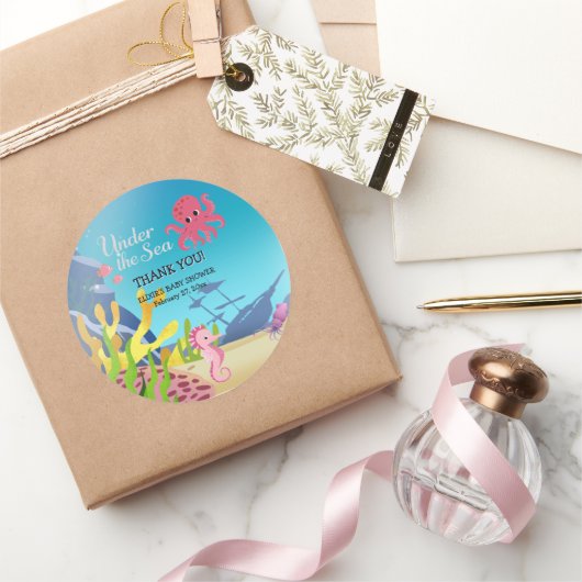 Sticker Rond Épave sous le Baby shower marin (Cadeaux)