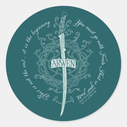 Sticker Rond Épée elfique ARWEN™ Citation (Devant)