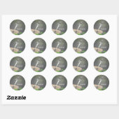 Sticker Rond Épée Excalibur en Imaginaire de pierre Mythique (Feuille)
