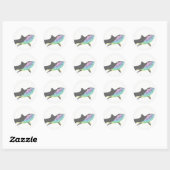 Sticker Rond Épersion de requin couleur (Feuille)