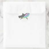Sticker Rond Épersion de requin couleur (Sac)