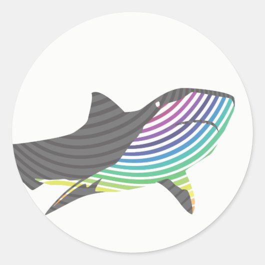 Sticker Rond Épersion de requin couleur (Devant)