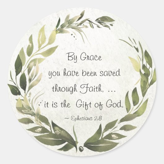 Sticker Rond Ephesians 2:8 (Devant)