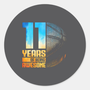 Sticker Rond Epic 11 Ancien Joueur de Basket 11e Années Basketb