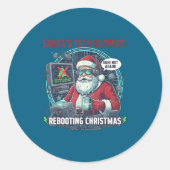Sticker Rond Epic Santa s Support Rebooting Tech (Devant)