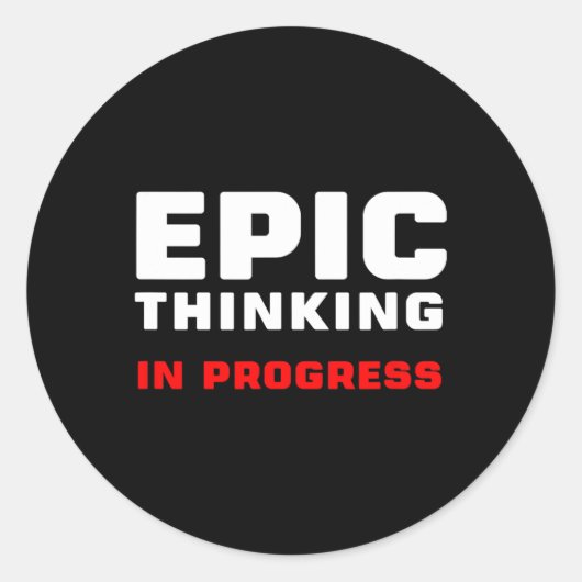 Sticker Rond Epic Thinking In Progress Big Ideas Introvert Game (Devant)