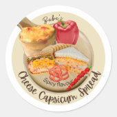 Sticker Rond Épicé aromatisé fromage capsicum étalon (Devant)