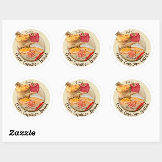 Sticker Rond Épicé aromatisé fromage capsicum étalon (Feuille)