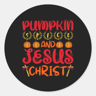 Sticker Rond Épice citrouille Et Jésus Christ