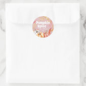 Sticker Rond Épice de citrouille d'automne rose (Sac)
