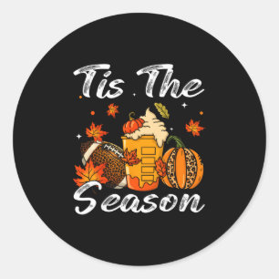 Sticker Rond Épice de citrouille Pied C'est la saison d'automne