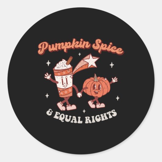 Sticker Rond Épices citrouilles et droits égaux Retro Super Aut (Devant)