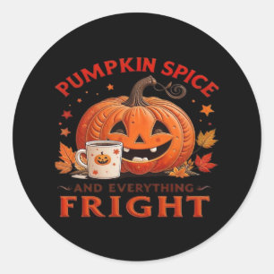 Sticker Rond Épices citrouilles Et Tout Fright Halloween Desi