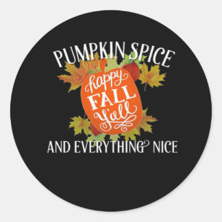 Sticker Rond Épices citrouilles Et Tout Nice Automne Classique