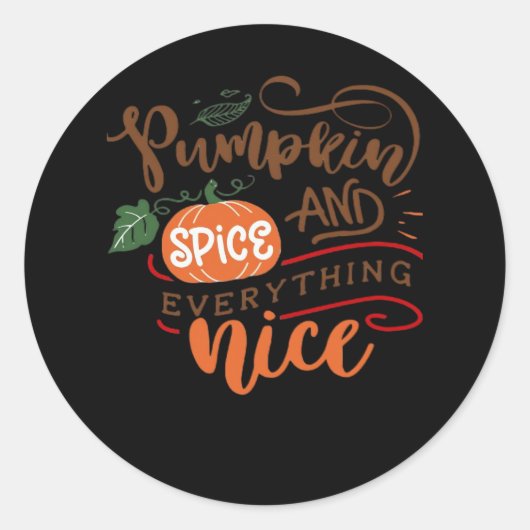 Sticker Rond Épices citrouilles Et Tout Pour L'Automne Et L'Aut (Devant)