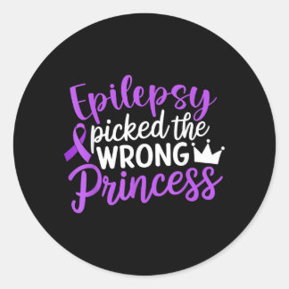 Sticker Rond Épilepsie a choisi la mauvaise princesse Épilepsie