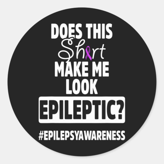 Sticker Rond Epilepsie Conscience Look Epileptique Guerrier Sur (Devant)