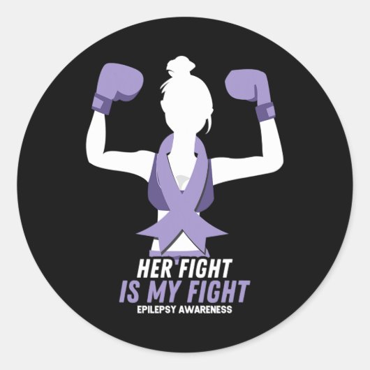 Sticker Rond Epilepsie Conscience Son combat est mon combat Rib (Devant)