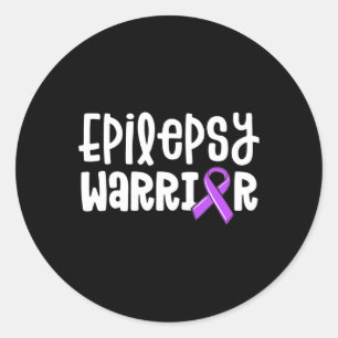 Sticker Rond Epilepsie Guerrier Enfants Purple Ribbon Sensibili
