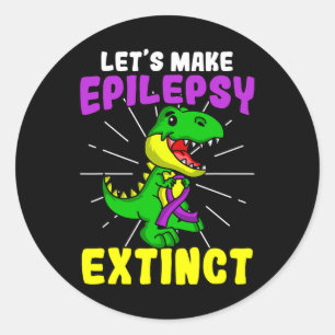 Sticker Rond Epilepsie Guerrier Epileptique Extinct Dinosaure S