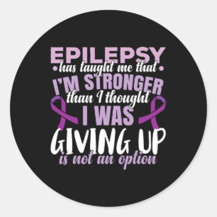Sticker Rond Epilepsie Guerrier pourpre Ribbon Epilepsie Sensib