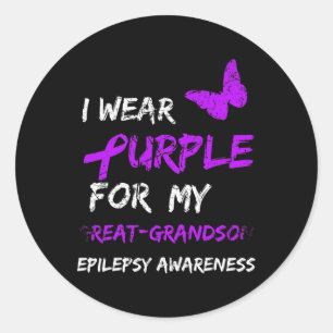 Sticker Rond Epilepsie Je Porte Du Violet Pour Mon Arrière-peti