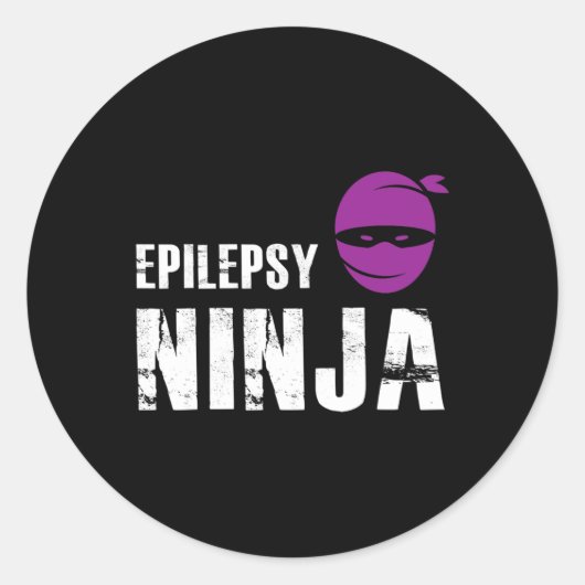 Sticker Rond Epilepsie Ninja - Support Awareness Fighter (Devant)