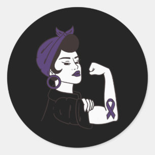 Sticker Rond Épilepsie Non Pour Faible Sensibilisation Ribbon V