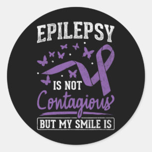 Sticker Rond Épilepsie Pas Contagieuse Mon Sourire Est Épilepsi