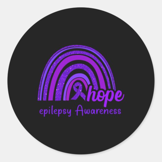 Sticker Rond Epilepsie Sensibilisation Espérance arc-en-ciel (Devant)