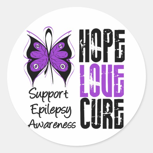 Sticker Rond Epilepsie Sensibilisation Espoir Amour Cure (Devant)