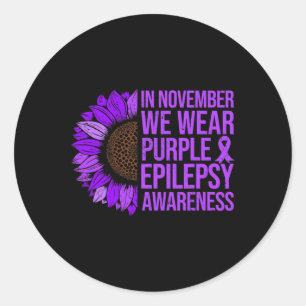 Sticker Rond Epilepsie Sensibilisation Tournesol En Novembre No