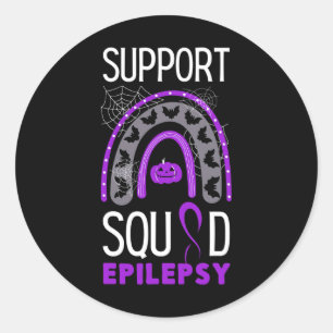Sticker Rond Epilepsie Violet Sensibilisation Équipe de ruban H