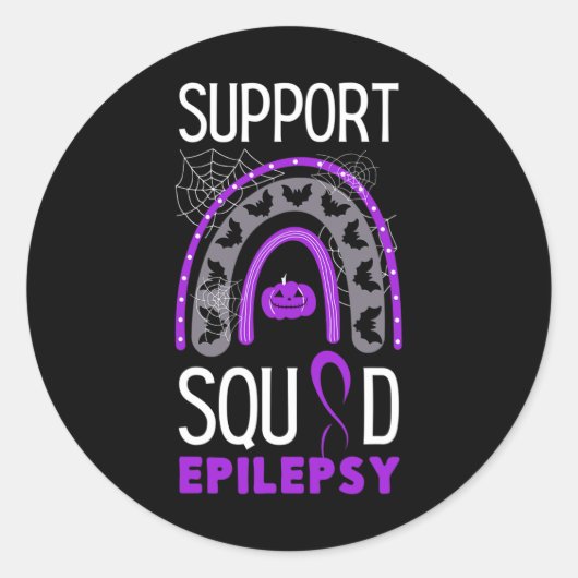 Sticker Rond Epilepsie Violet Sensibilisation Équipe de ruban H (Devant)