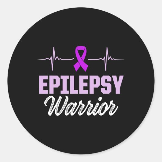 Sticker Rond Epilepsy Awareness Epileptic Warrior Survivor 18  (Devant)